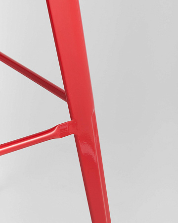 Стул барный TOLIX WOOD со спинкой красный глянцевый - Барные стулья - МебельМедведь