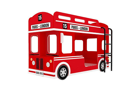 London BUS Кровать двухъярусная (Красный тип 2) - Двухъярусные - МебельМедведь