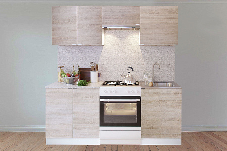 Прямой кухонный гарнитур Сокол-6 200 см - Кухонные гарнитуры - МебельМедведь