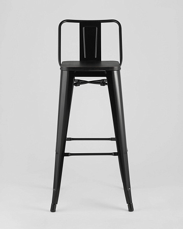Стул барный TOLIX WOOD со спинкой черный глянцевый - Барные стулья - МебельМедведь