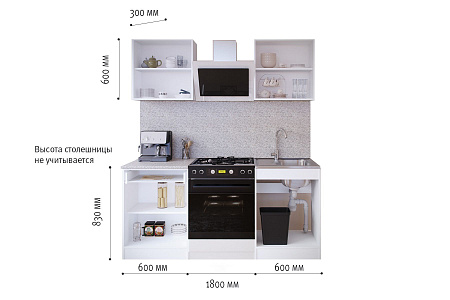 Прямой кухонный гарнитур Сокол-4 180 см - Кухонные гарнитуры - МебельМедведь