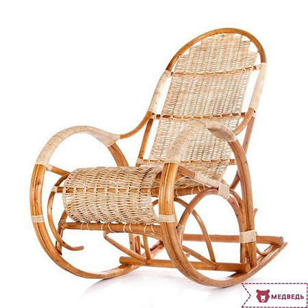 Кресло-качалка Красавица, лоза (цвет основания МЕД) - Кресла-качалки - МебельМедведь