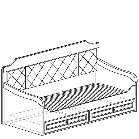 Фрегат №290 Кровать с ящиками, дуб состаренный - Фрегат - МебельМедведь