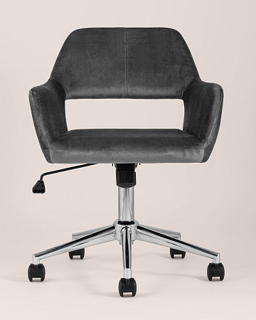 Стул офисный Ross велюр серый - Офисные кресла - МебельМедведь