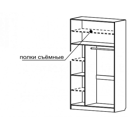 Шкаф 3-х дверный с зеркалом Волхова С-404/1М - Гостиная Волхова - МебельМедведь