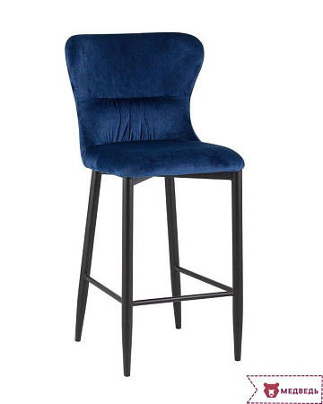 Стул полубарный Лилиан велюр темно-синий - Барные стулья - МебельМедведь