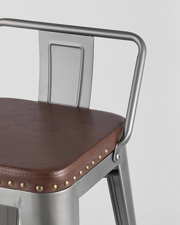Стул полубарный TOLIX SOFT серебристый - Барные стулья - МебельМедведь