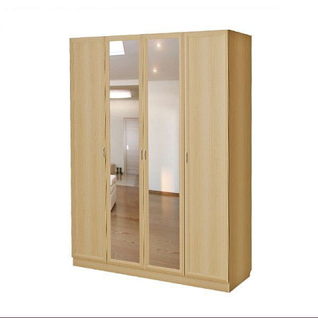 Шкаф платяной 4-х дверный с 2-мя зеркалами Волхова С-400/1М - Гостиная Волхова - МебельМедведь