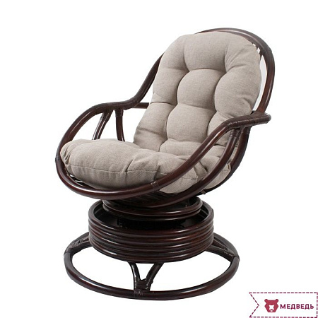 Кресло-качалка Kara с подушкой (цвет основания ОРЕХ) - Кресла-качалки - МебельМедведь