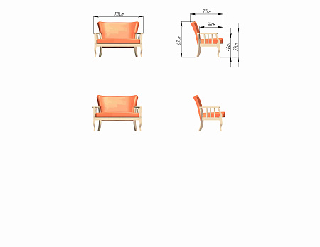 Диван Каприо 5-11 - Каркасные кресла - МебельМедведь