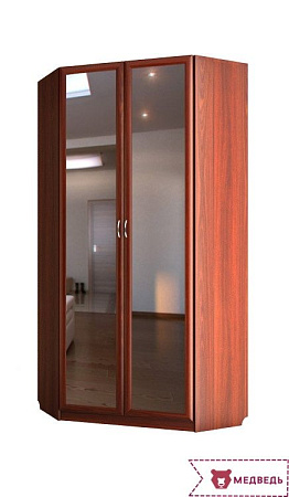 Шкаф угловой 2 двери с зеркалом Валдай С-242/1М - Гостиная Валдай - МебельМедведь