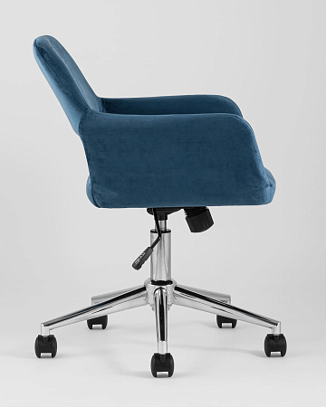 Стул офисный Ross велюр синий - Офисные кресла - МебельМедведь