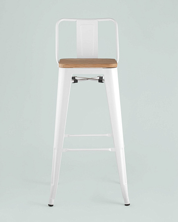 Стул барный TOLIX WOOD со спинкой белый глянцевый - Барные стулья - МебельМедведь
