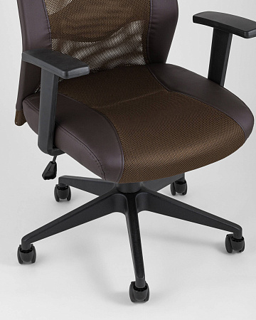 Кресло офисное TopChairs Studio коричневое - Офисные кресла - МебельМедведь
