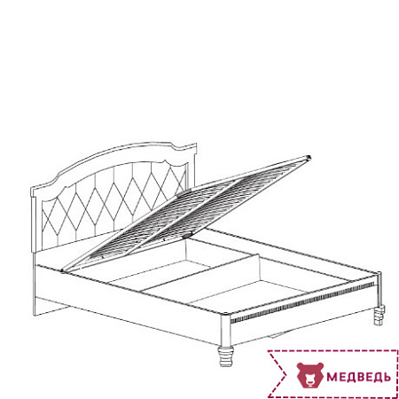 Кровать *1600  "Марлен" №494 кремовый белый с подъемным мех-м - Марлен - МебельМедведь