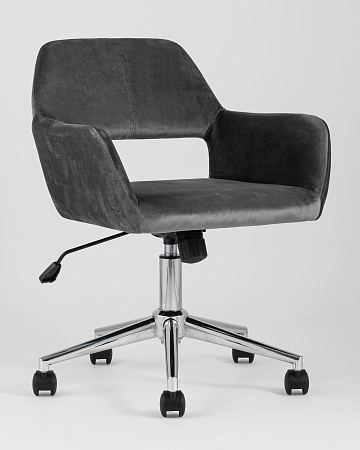 Стул офисный Ross велюр серый - Офисные кресла - МебельМедведь