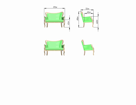 Диван Каприо 9-11 N - Каркасные кресла - МебельМедведь