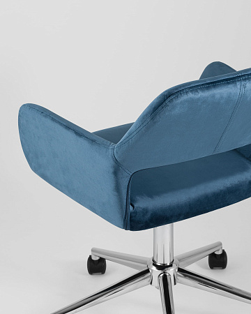 Стул офисный Ross велюр синий - Офисные кресла - МебельМедведь