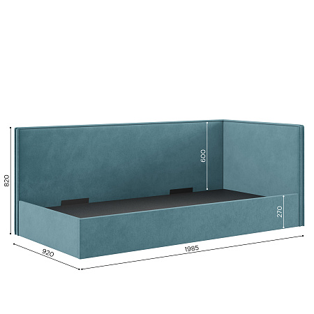 Урбан Диван-кровать 190х80 с ПМ левый Голубой, ткань NEO 22 - Одноярусные - МебельМедведь